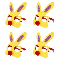 Allode 快樂動物主題派對眼鏡, TYPE 11 黃色大兔子, 4個