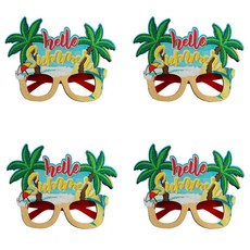 Allode 熱帶渡假主題派對眼鏡 TYPE 01 椰子樹, 混合顏色, 4個