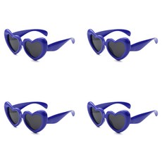 알로데 두꺼운 하트 프레임 파티안경, TYPE 02 블루, 4개