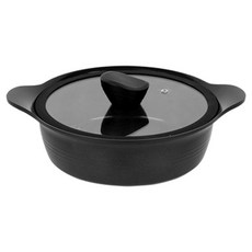 ECOSTAR IH電磁爐適用BlackLable陶瓷雙耳燉鍋, 1個, 24cm, 黑色