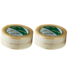 Maket Gamseong 包裝裝飾紙箱膠帶 45mm x 1m, 透明白THANKYOU, 2個