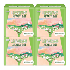 Signature超薄瞬吸棉柔護墊, 4包, 20片, 加長型(18cm)