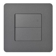 第一 Square 正方形單切2開關 深灰色, 1個