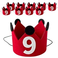 마켓감성 펠트 숫자 크라운 모자, 9, 10개