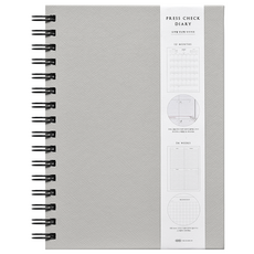 PLEPIC Press格紋萬年型日記本, 1個, 08 中灰色