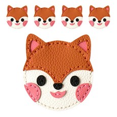 minhwashop 皮革圓形手拿鏡製作套組 狐狸, 狐狸(UDPLT0012), 5套