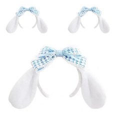 Maket Gamseong 可愛狗狗大耳朵髮帶, 藍色, 3個