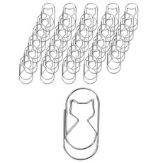 Maket Gamseong 多種造型貓咪銀色迴紋針, 50個, 1入