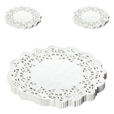 Maket Gamseong 圓形蕾絲花邊紙 150入 18.5公分, 單一顏色, 3個
