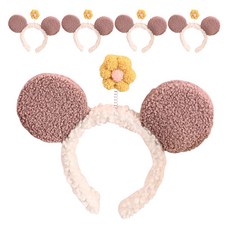 Maket Gamseong 花朵圖案髮箍, 泰迪熊棕色, 5個