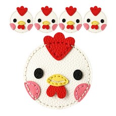 minhwashop 皮革圓形手拿鏡製作套組 雞, 混合色(UDPLT0014), 5套