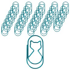 Maket Gamseong 多種形狀迴紋針 貓咪 藍色, 1個, 50入