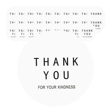 마켓감성 땡큐디자인 장식 라벨 스티커 원형 화이트, 1개입, 50개