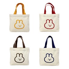 Beaurator 兔子帆布迷你包4件組, 黃色 + 紅色 + 棕色 + 藍色