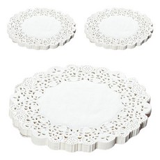 Maket Gamseong 圓形蕾絲花邊紙 24cm 150入, 單一顏色, 3個