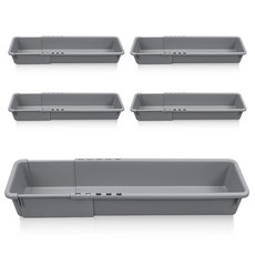 AllULiving 可調節長度置物籃, 5個, 灰色