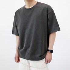 해리슨 남성용 통기성 오버핏 워싱 반팔 티셔츠 TBC1039