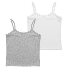 맬러뮤트 소프트 신축성 짱 니트 비침없는 끈 나시 숏 런닝 2종 세트