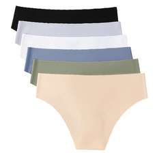 DeepTalk 女性用無縫無痕內褲6件組 DT0086, 黑色, 白色, 膚色, 綠色, 灰色, 藍色
