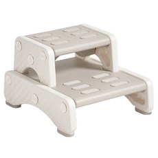 BeneBene 幼兒用防滑寬版兩階腳踏凳, 白色 + 灰色, 1個