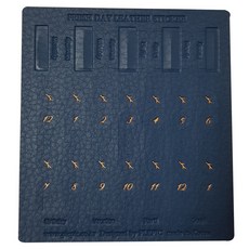 PLEPIC Smart Day 皮革索引貼紙 海軍藍, 1個, 1入