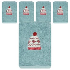 송월타월 타올 크리스마스 윈터데이 세면타올 150g 30수 면사, 터키스, 5개