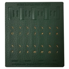 PLEPIC Smart Day皮革索引貼紙 深綠色, 1個, 1入
