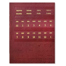 PLEPIC 全天皮革索引貼紙酒紅色, 1個, 1入