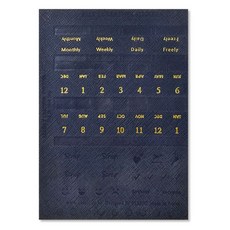 PLEPIC All Day 皮革索引貼紙 海軍藍, 1個, 1入