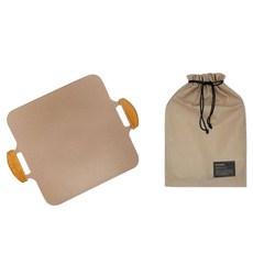 Dr.HOWS 電磁爐適用單色方形烤盤 裸粉色+收納袋組, 31cm, 1組