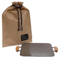 Dr.HOWS 電磁爐適用單色方形烤盤 炭灰色+收納袋組, 31cm, 1組