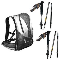 엑스피크 트레일13 등산 패스트하이킹 경량배낭 13L + 엑시아 5단 등산스틱 2p 세트, 실버(배낭)