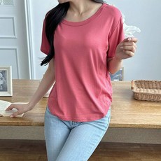 아뗄릭 여성용 냉감 통기성 리얼 빅사이즈 모달 라인 티셔츠 13909 B