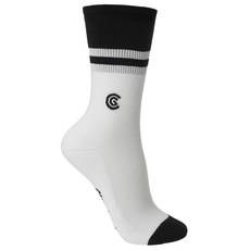 클리브랜드 여성용 컬러 배색 벅스 로고 중목 양말 CGWSS41691, 블랙, 1개