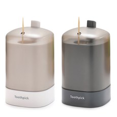 MONACO OLIVE Touch-pick 按壓式牙籤筒 2件組, 白色, 灰色, 1套