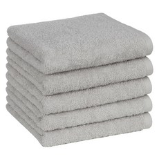 Moohan Towel 素色洗臉毛巾 120g 20支棉紗, 淺灰色, 5個