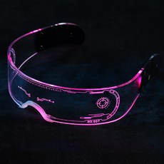 gelluna LED燈光派對活動節日服裝賽博龐克護目鏡眼鏡雙眼型 LG-01, 1個, 混色