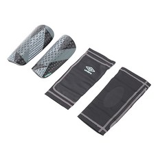 UMBRO Neo Vento Pro Guard 與護套左右套組 20894U-GZZ, 1套, 黑色 + 灰色