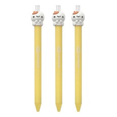 iiGEN 순덕이크루만년 깎지않는 오래쓰는 무한 필기 특수 문구 연필 HB, 옐로우, 3개