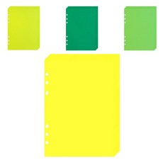 lucalab 6孔活頁補充內頁 彩色筆記本 森林 4款 x 7p 套組, 1套, 7個