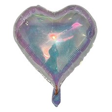 透明雷射愛心鋁箔氣球 45cm, 單一顏色, 10個
