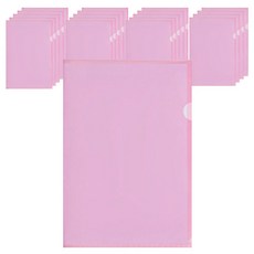 PEONIST 彩色文件L型資料夾, 07 粉紅色, 20個