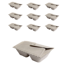 Daissyu 紙漿2格一體式野餐甜點便當盒, 1入, 10個