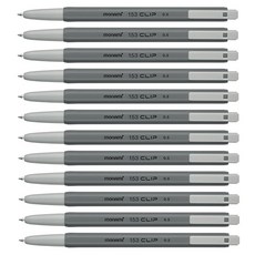 모나미 153 클립 유성볼펜 0.5mm, 흑색, 12개