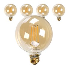 LISHIN Vitson Wonha 愛迪生 G95 球型 LED 燈泡 6W 金色, 燈泡色, 5個