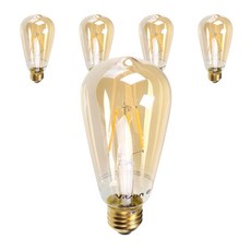 LISHIN Vitson Wonha 愛迪生 LED 4W ST64 燈泡 金色, 燈泡色, 5個