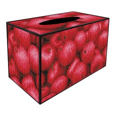 DCLARE 寶石十字繡面紙盒, 1個, 04 幸運紅蘋果