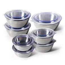 더나인 스텐 원형 반찬통 알뜰 7p 세트, 1세트, 1호 2p + 2호 2p + 3호 2p + 4호