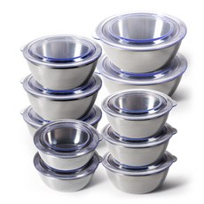 더나인 스텐 원형 반찬통 실속 10p 세트, 1세트, 1호 2p + 2호 3p + 3호 3p + 4호 2p