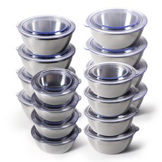 더나인 스텐 원형 반찬통 4종 세트, 4세트, 1호 + 2호 + 3호 + 4호